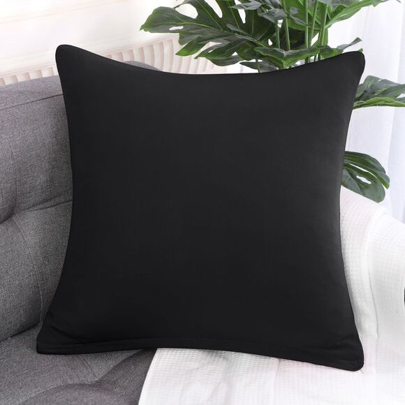Square Throw Pillow Case Cushion Cover Home Sofa 18" x 18" Black - Picture 2 of 6